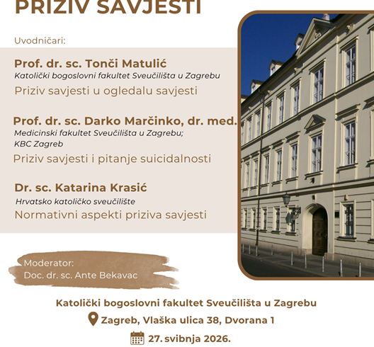 Teološko-pastoralni razgovori na KBF-u s temom "Priziv savjesti"